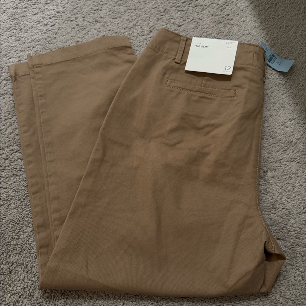 NWT LOFT women’s the slim khaki pants size 12 petite